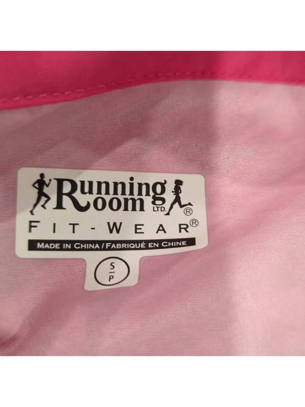 Running Room pattern pink/red reflective windbreaker jacket